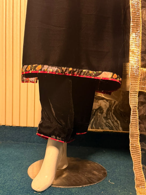 Black Velvet Embroidered Suit