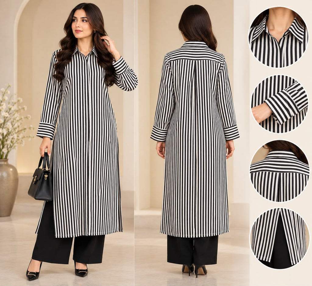 Black & White Striped Co-Ord Set