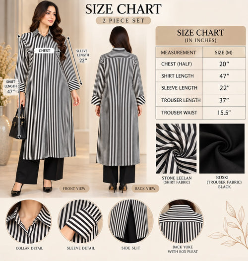 Black & White Striped Co-Ord Set