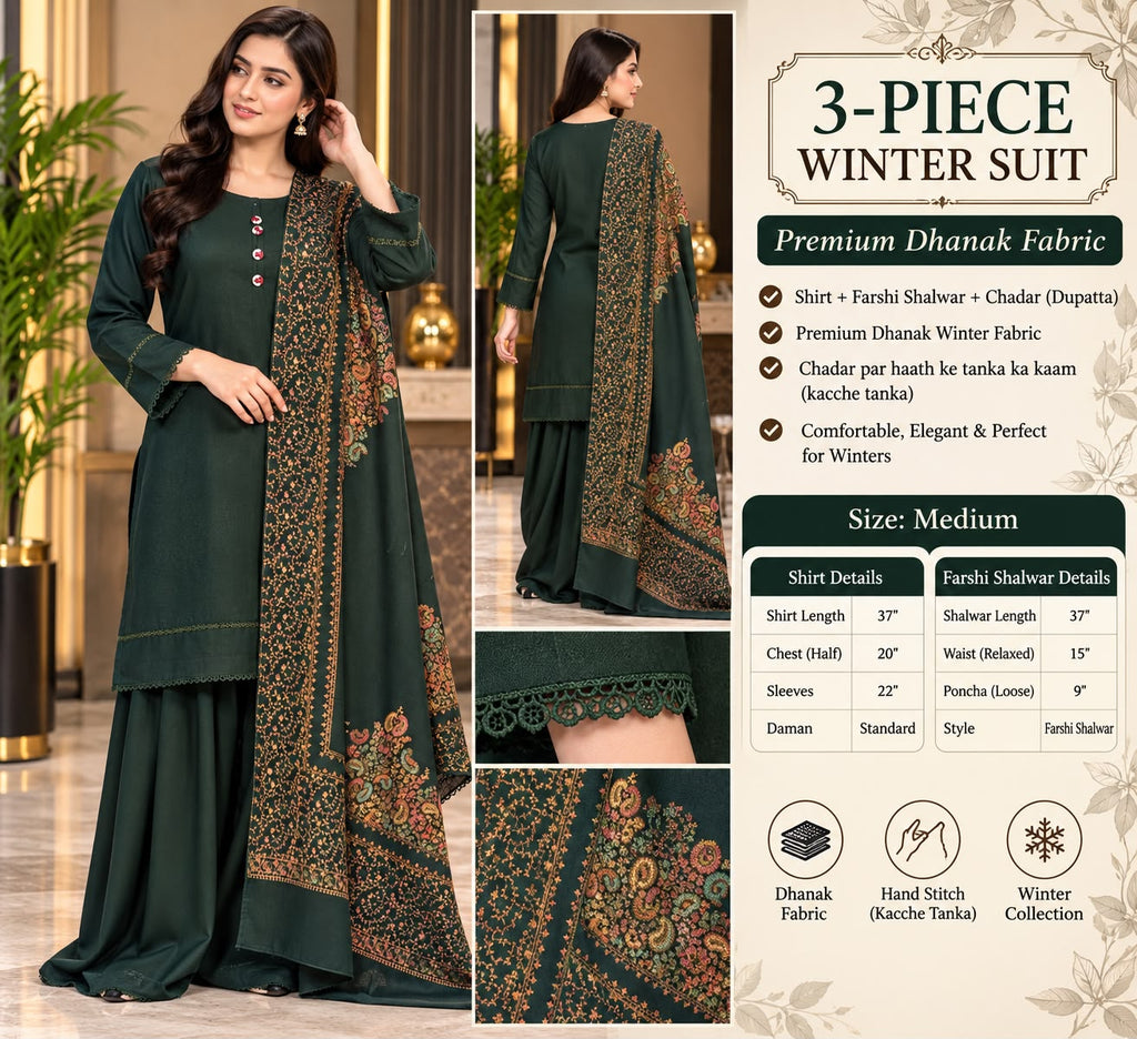 3-Piece Dhanak Winter Suit