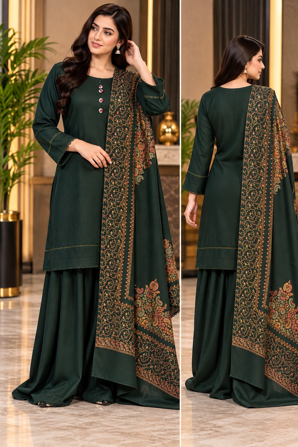 3-Piece Dhanak Winter Suit
