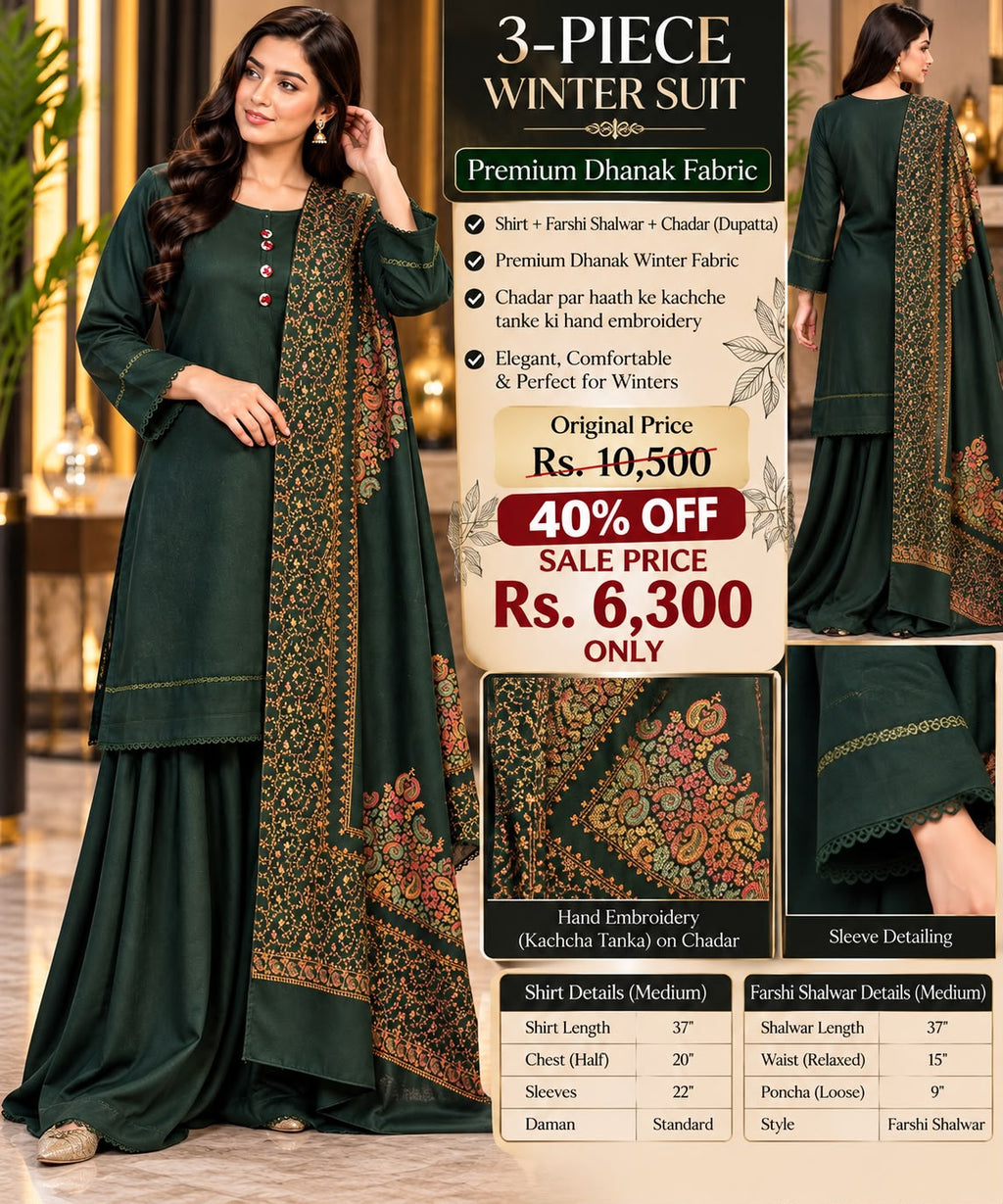 3-Piece Dhanak Winter Suit