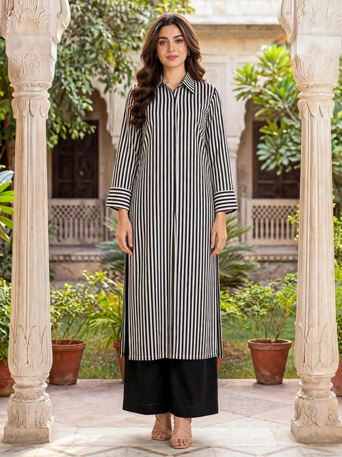 Black & White Striped Co-Ord Set